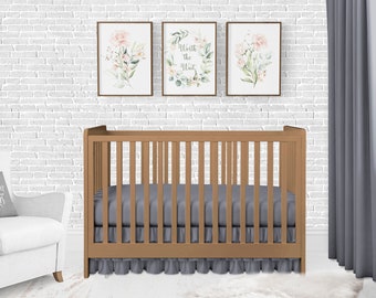 Charcoal Grey Gray Baby Crib Bedding, Solid Color Baby Bedding, Nursery Decor, Crib Sheet, Crib Skirt, Change Pad, Mini Crib