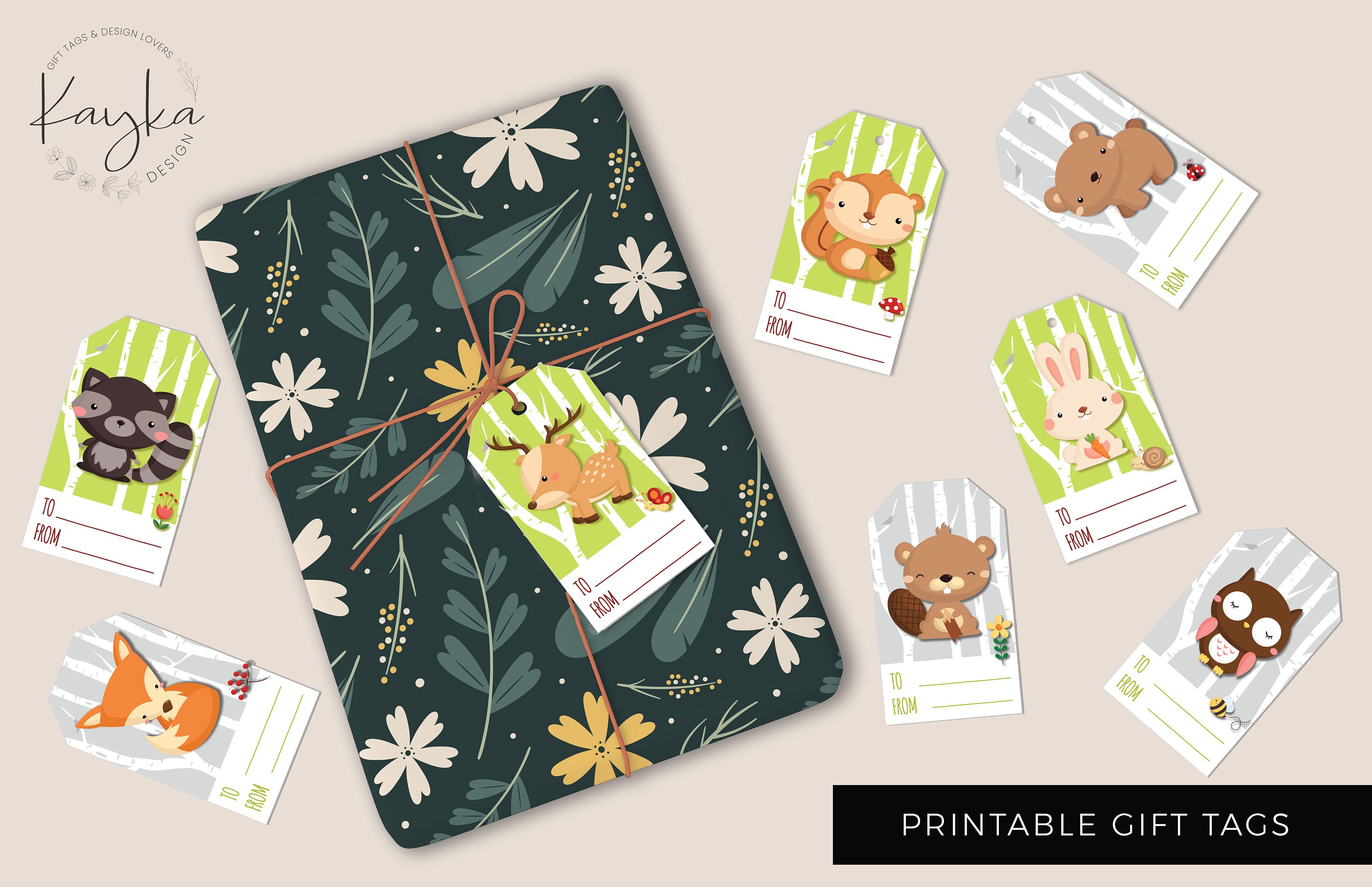 Printable Forest Animals Gift Tags | Woodland Animals to From Gift Tags ...
