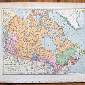 Dominion of Canada Large Map - 1901 Natural Advanced Geography - Atlas