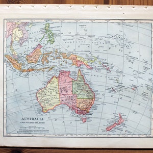 L’Australie et les îles du Pacifique ou l’Empire romain, l’Italie antique, carte de la Grèce antique (w / encarts) - 1901 naturelle avancée géographie - Atlas