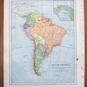 South America Map - 1901 Natural Advanced Geography - Atlas