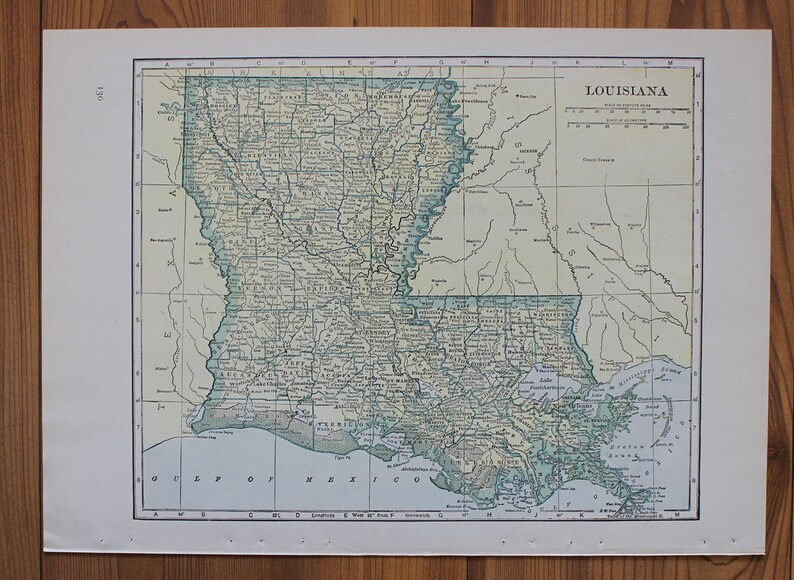 Kentucky & Tennessee or Louisiana Large Map, 1943 Columbia Standard Illustrated World Atlas