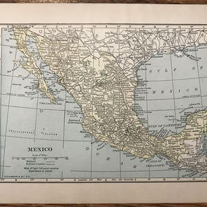 Karte in Mexiko oder Mittelamerika Karte - 1927 der literarischen Digest Atlas der Welt & Gazetteer - Vintage