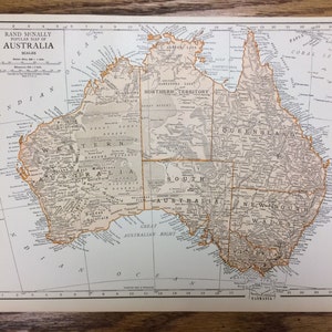 Australia or Philippine Islands Large Map - 1925 The Columbian Atlas - Antique Rand McNally