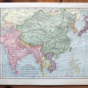 China, Japan, India & Indo China or Africa - 1901 Natural Advanced Geography - Atlas