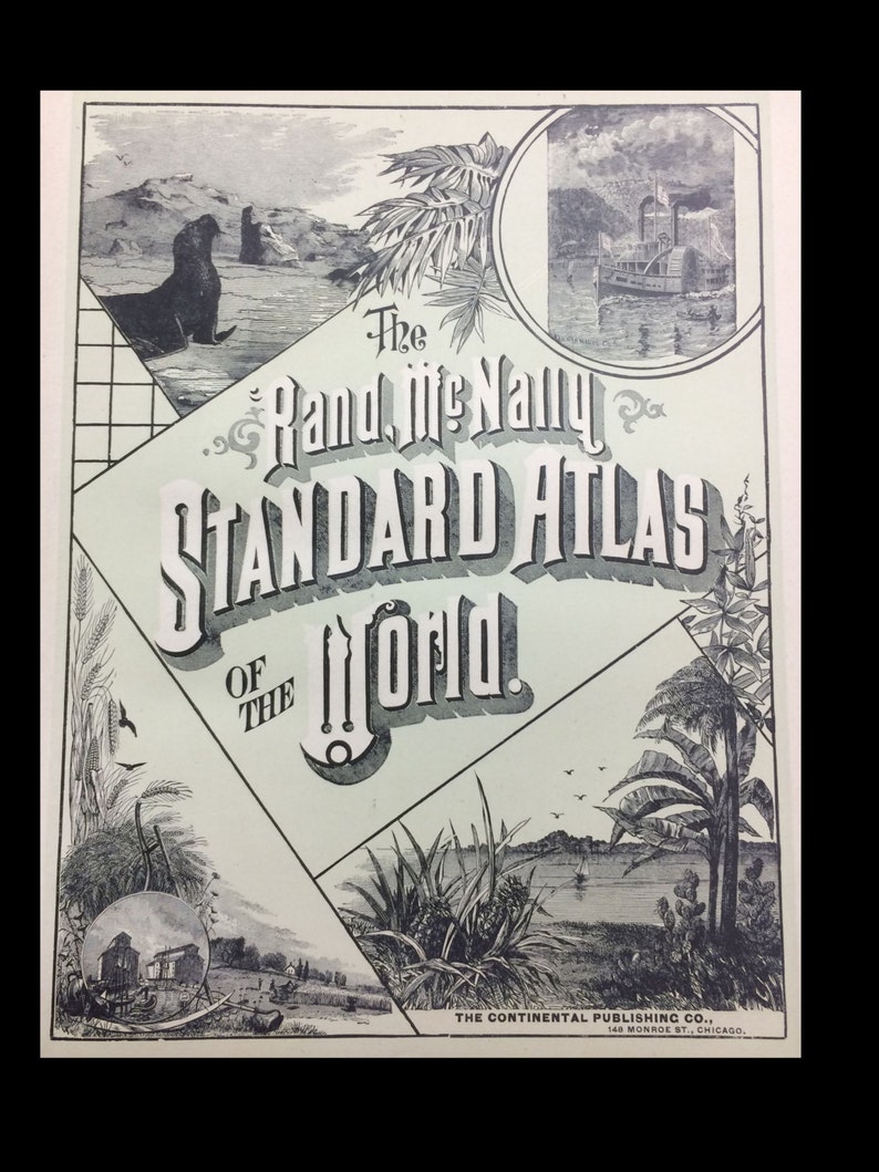South America or Northern Portion of South America Large Map 1888 Rand McNally Standard World Atlas Antique image 4