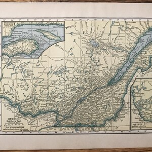 Quebec südlichen Teil - 1927 der literarischen Digest Atlas der Welt & Gazetteer - Vintage