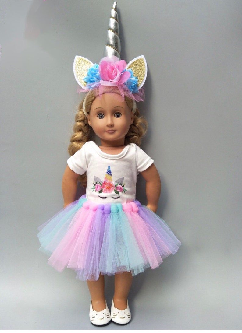 18 Inch Doll Clothes/unicorn Tutu Set/for American Girl /my Life/our