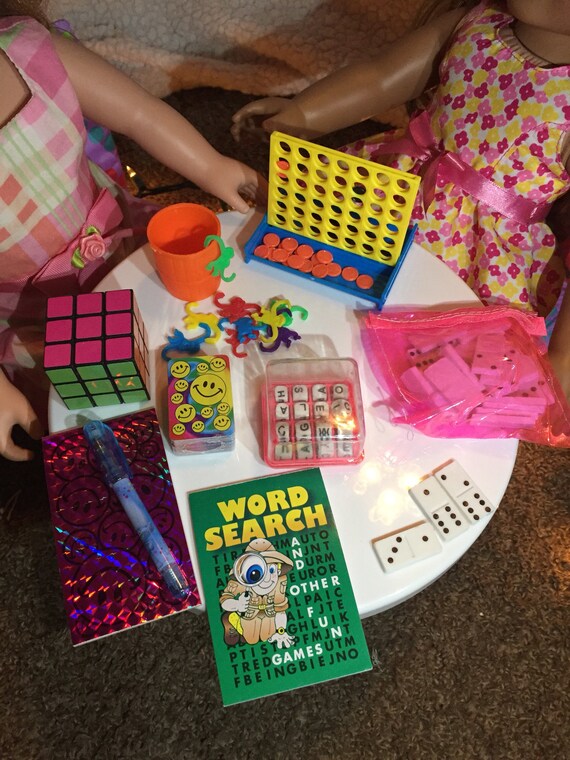 american girl doll game night set