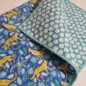 Organic Cotton Baby Quilt, Jungle Animal Baby Quilt,  Cozy Baby Quilt, Baby Shower Gift, Whole Cloth Baby Quilt