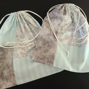 Drawstring Bag, Shoe Bag, Travel Bag, Purse Storage Bag, Blow Dryer Bag, Gift Bag, Sea and Beachy Print Bag