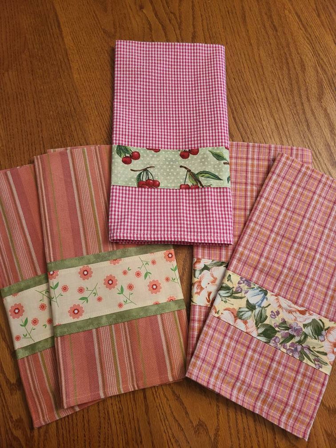 Decorated Tea Towels, Pretty Tea Towels, Embellished Kitchen Towels Etsy