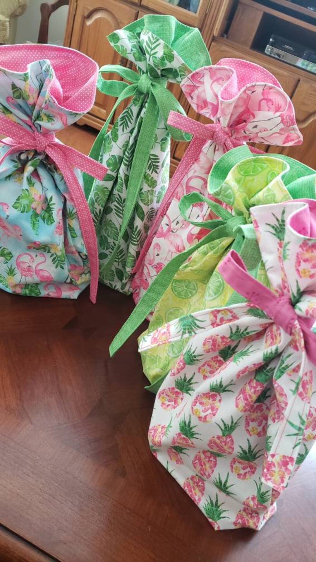 Fabric Gift Bags, Ecofriendly Gift Bags, Reusable Gift Bags, Pretty