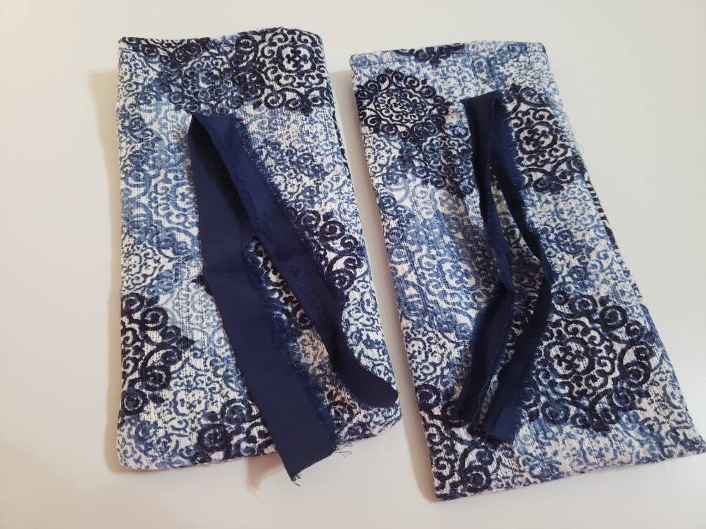 Fabric Gift Bags, Gift Card Bags, Eco-Friendly Gift Bags, Reusable Gift Bags, Pretty Gift Bags, Set of 2 Gift Bags, Blue Gift Bags