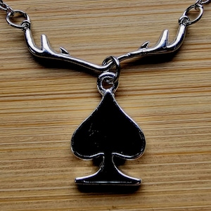 N25 -Queen 0f Spades Cucold Necklace or Anklet Silver with Silver and Black Spade ,  Hotwife Cuckold