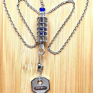 Caged Blue Balls Necklace: Keychain, Anklet & Keyring Set