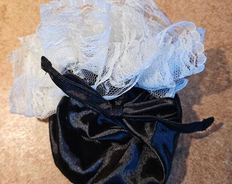 SP02 Sissy Maid Pouch Pretty Pouch With Lace and Ties Perfect to cover your Chastity Cage, Cuckold, Hot wife, Hotwife, Chastity, Sissy