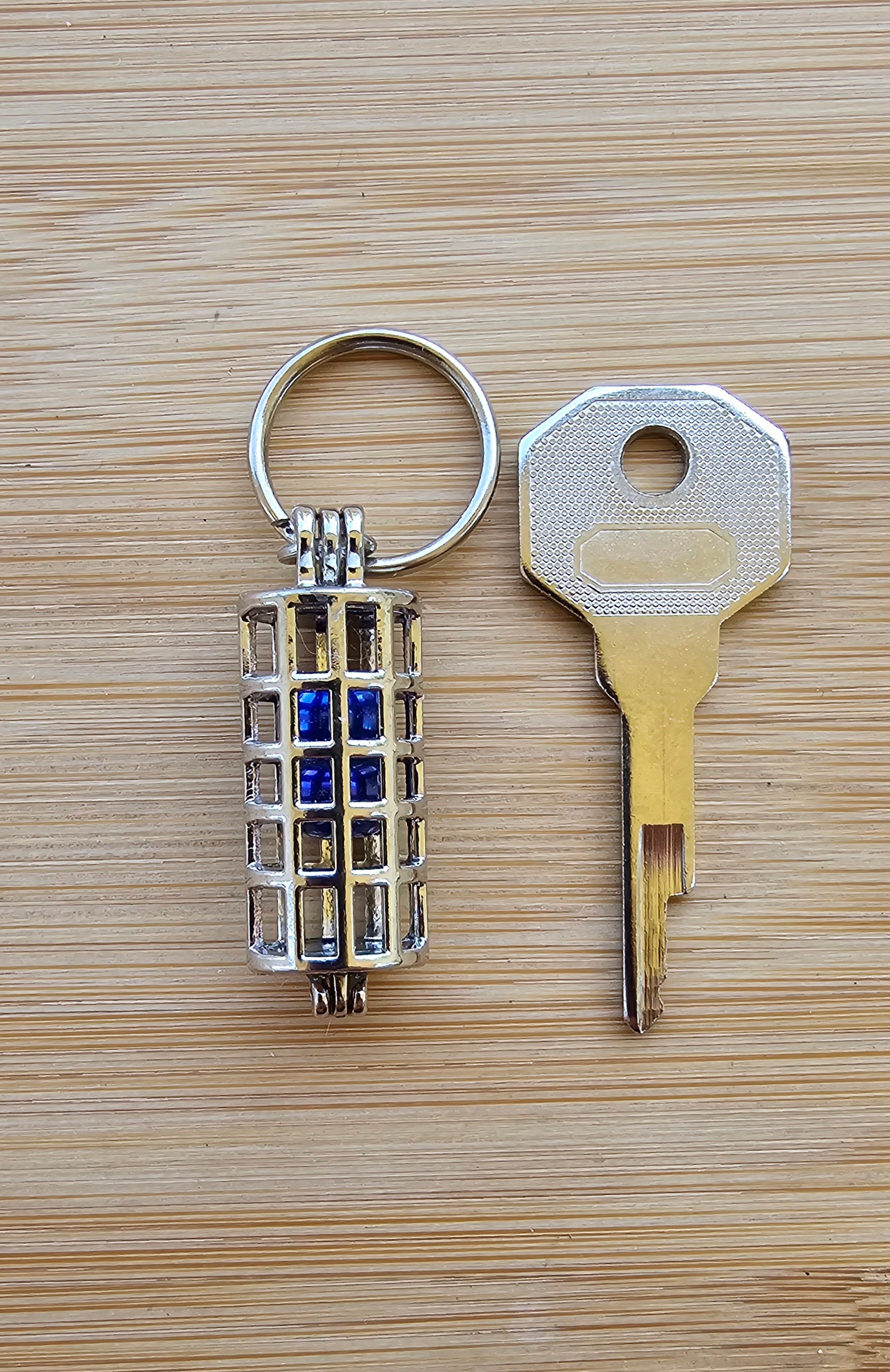 Caged Blue Balls Necklace: Keychain, Anklet & Keyring Set - Etsy