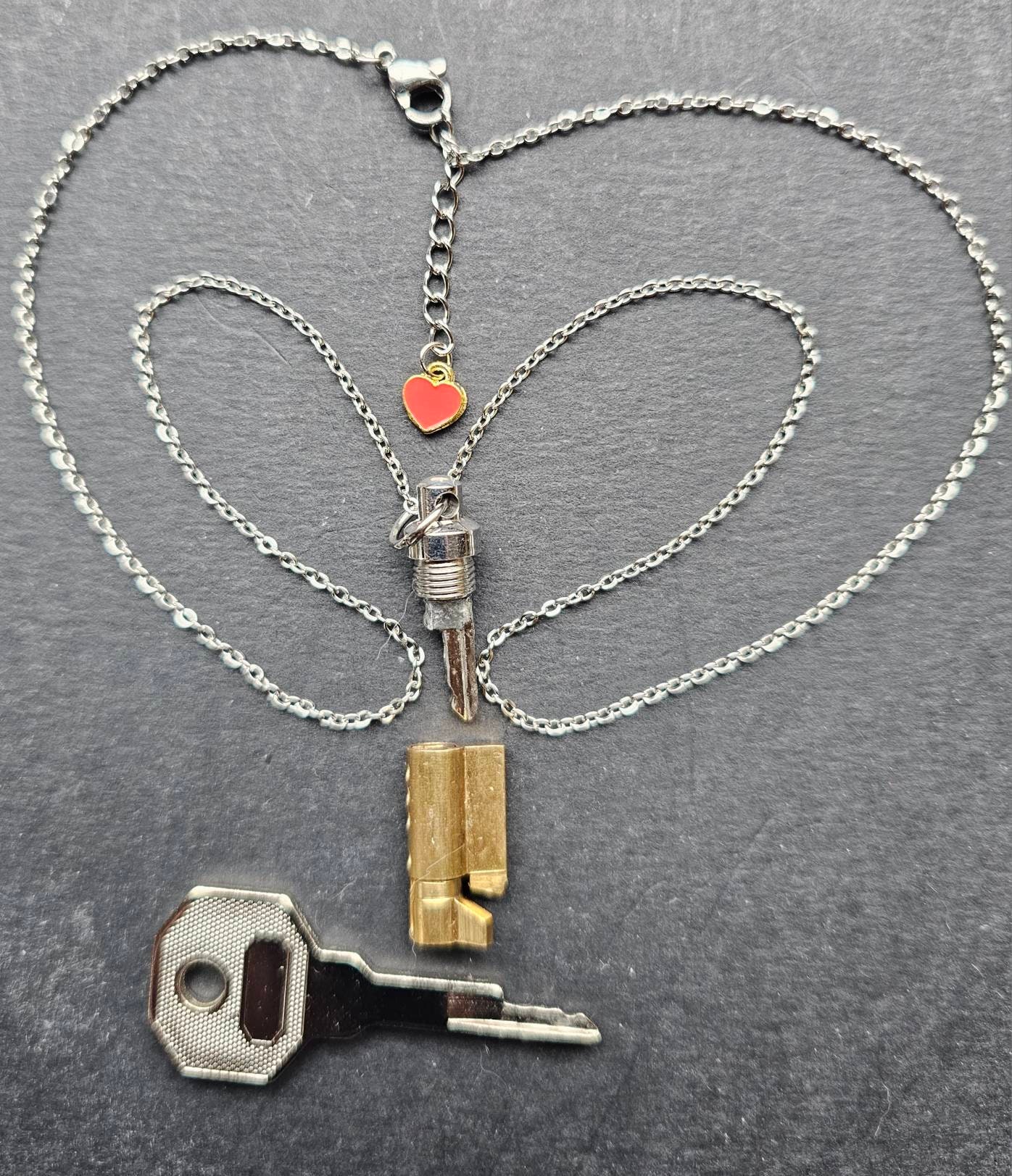 Dainty Lock & Key Necklace - Gold Finish Charm Necklace - Shop Ringmasters