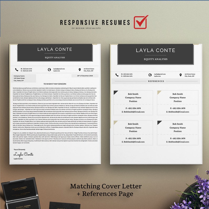 Professional 2 Page Resume Template / CV Cover Letter A4 US Etsy Professional 2 Page Resume Template / CV Cover Letter A4 US Etsy