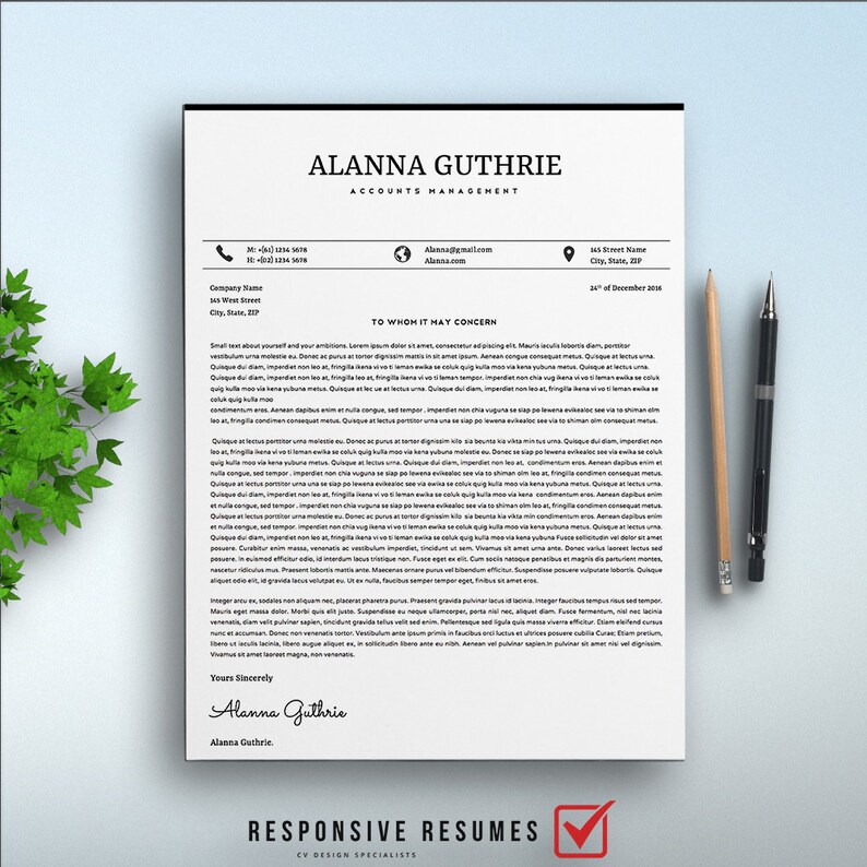 Professional 2 Page Resume Template / CV 2 Cover Letters A4 US Professional 2 Page Resume Template / CV 2 Cover Letters A4 US
