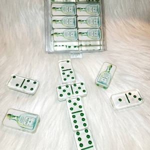 Patron, tequila Personalized Dominoes family photos custom Dominoes, custom handmade domino sets, personalized Domino set