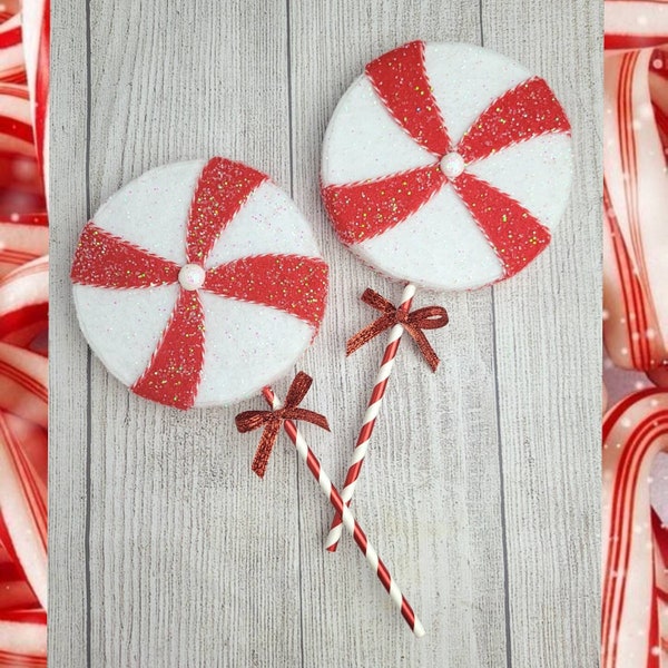 Artificial lollipop stick, peppermint swirls candy decoration, Christmas candyland photo props, Christmas decorations