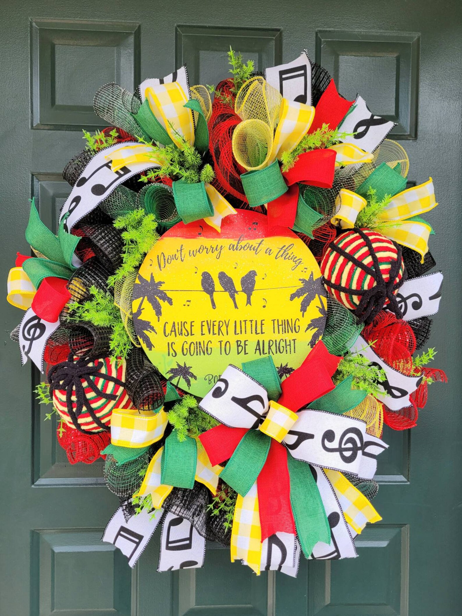 Rasta home decor Jamaican decor front door wreath reggae Etsy