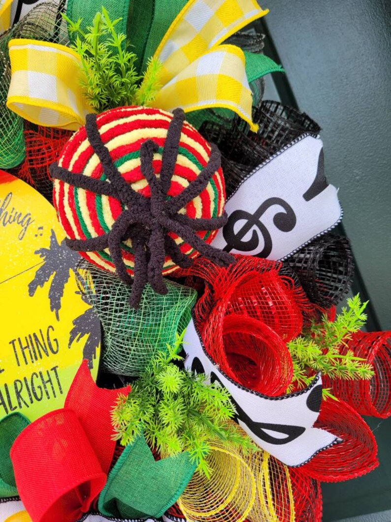 Rasta home decor Jamaican decor front door wreath reggae Etsy