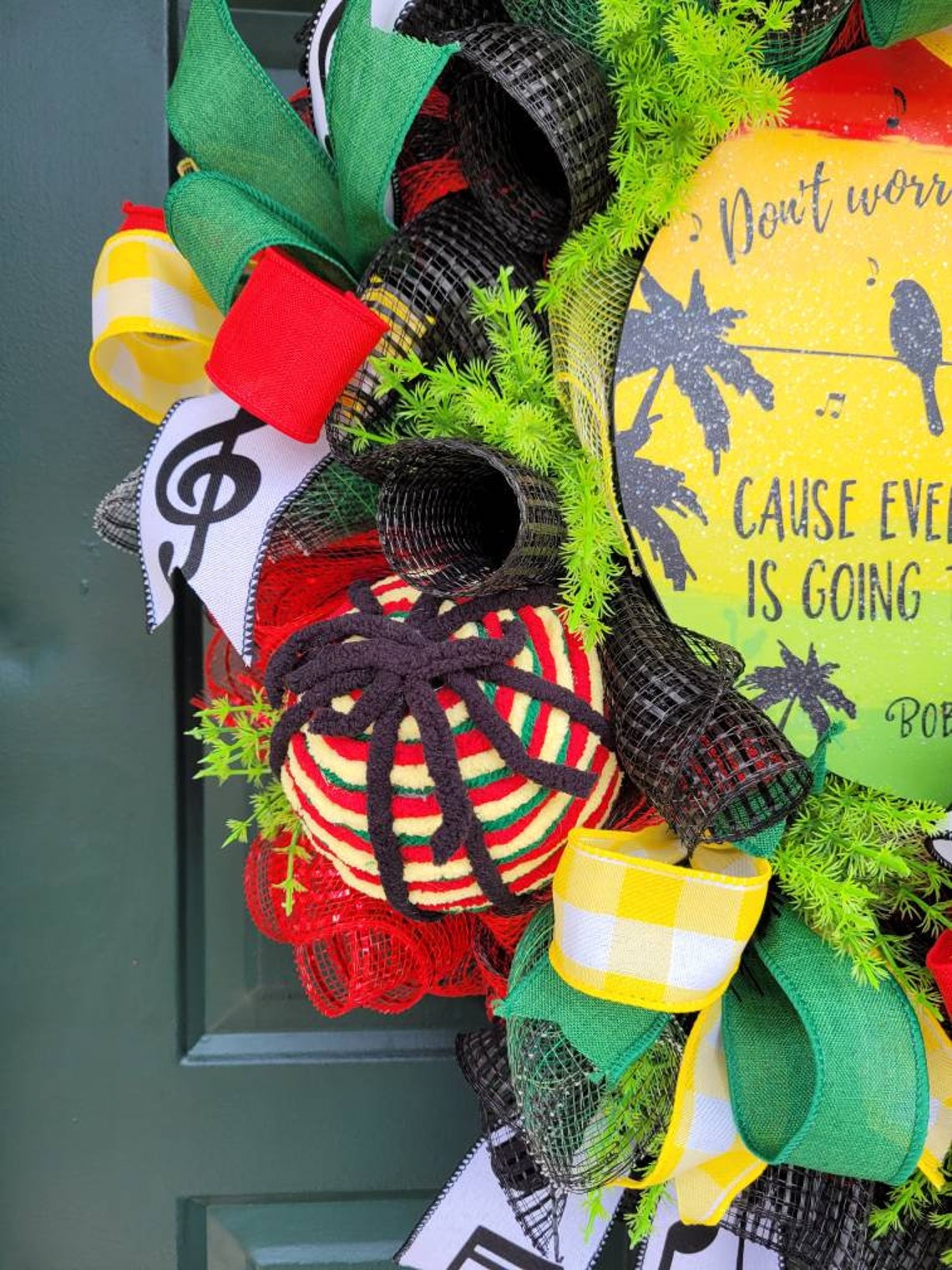 Rasta home decor Jamaican decor front door wreath reggae Etsy