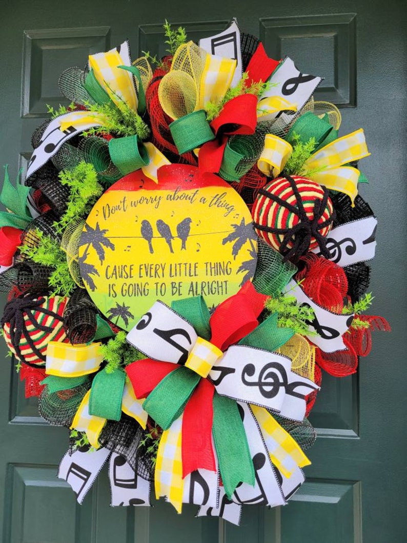 Rasta home decor Jamaican decor front door wreath reggae Etsy