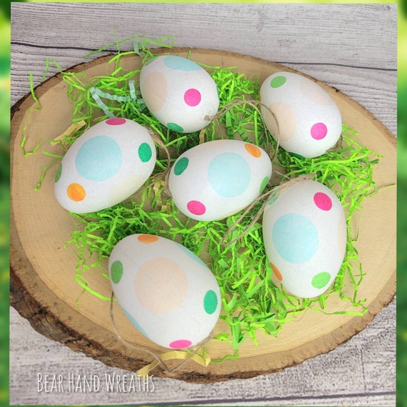 Personalized Polka Dot Eggs Easter Basket Filler Custom Green