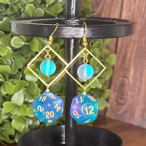 Dice Earrings | Dice Jewelry | Dnd Earrings | D20 Earrings | Nerd Jewelry | Dungeons and Dragons | Gamer Jewelry | D20 D12 Dice Earring