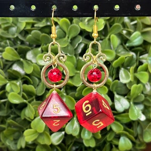 Dice Earrings | Dice Jewelry | Dnd Earrings | D20 Earrings | Nerd Jewelry | Dungeons and Dragons | Gamer Jewelry | D6 and D8 Dice Earring