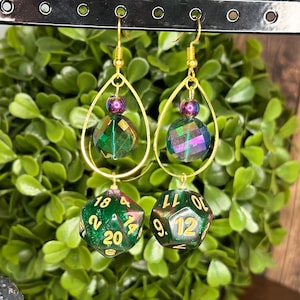 Dice Earrings | Dice Jewelry | Dnd Earrings | D20 Earrings | Nerd Jewelry | Dungeons and Dragons | Gamer Jewelry | D20 D12 Dice Earring