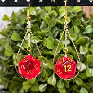 Dice Earrings | Dice Jewelry | Dnd Earrings | D20 Earrings | Nerd Jewelry | Dungeons and Dragons | Gamer Jewelry | D20 D12 Dice Earring