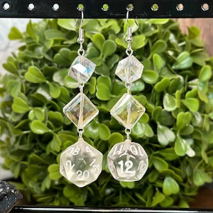 Dice Earrings | Dice Jewelry | Dnd Earrings | D20 Earrings | Nerd Jewelry | Dungeons and Dragons | Gamer Jewelry | D20 D12 Dice Earring