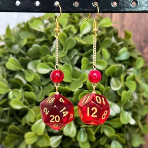 Dice Earrings | Dice Jewelry | Dnd Earrings | D20 Earrings | Nerd Jewelry | Dungeons and Dragons | Gamer Jewelry | D20 D12 Dice Earring