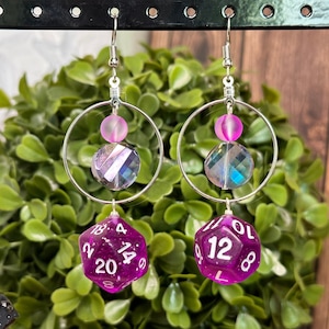 Dice Earrings | Dice Jewelry | Dnd Earrings | D20 Earrings | Nerd Jewelry | Dungeons and Dragons | Gamer Jewelry | D20 D12 Dice Earring