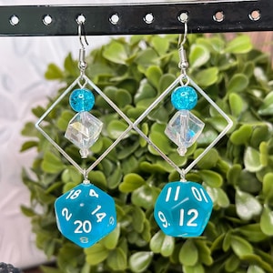 Dice Earrings | Dice Jewelry | Dnd Earrings | D20 Earrings | Nerd Jewelry | Dungeons and Dragons | Gamer Jewelry | D20 D12 Dice Earring