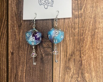 Dice Earrings | Dice Jewelry | Dnd Earrings | D20 Earrings | Nerd Jewelry | Dungeons and Dragons | Gamer Jewelry | D20 D12 Dice Earring
