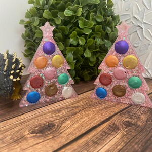 Resin Watercolor Paint Palette | Christmas Tree Palette | Handmade Paint Palette | Mixed Paint Set | Handmade Paint Set | Watercolor Paints