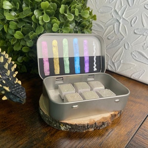 Handmade Watercolor Paint Tin | Fairy Paint | Shimmer Paint | Pearlescent Paint | Handmade Watercolors | Watercolor Half Pan | Lettering