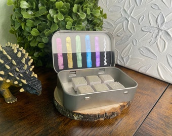 Handmade Watercolor Paint Tin | Fairy Paint | Shimmer Paint | Pearlescent Paint | Handmade Watercolors | Watercolor Half Pan | Lettering