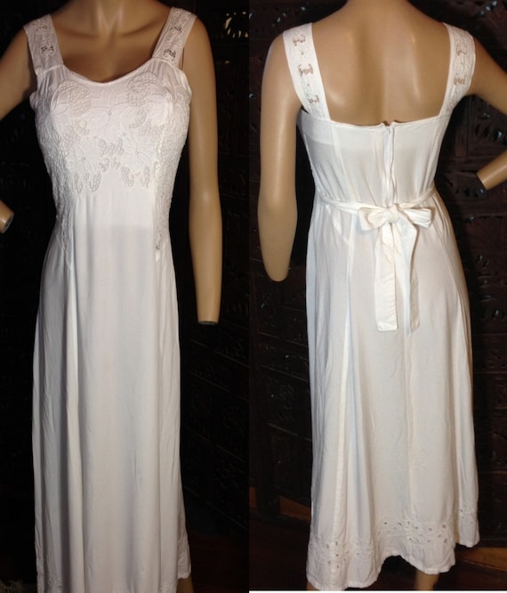 White cut out embroidered Midi Boho 90's Summer Su