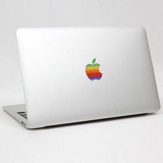 80s Retro Apple Rainbow Logo Protect Transparent Sticker Etsy 80s Retro Apple Rainbow Logo Protect Transparent Sticker Etsy
