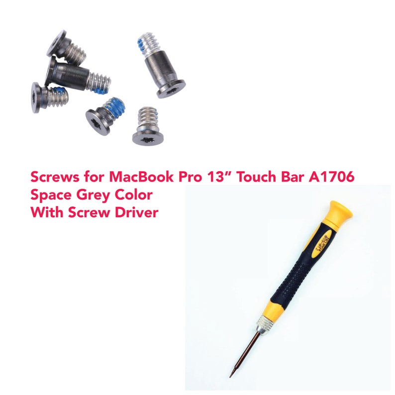 MacBook Pro 15/" Touch Bar Bottom Cover Screws Screwdriver Set A1707 A1990 Silver