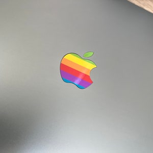 Apple Rainbow 80er Retro Logo Aufkleber für MacBook Pro / Air 13 14 15 16 Touch bar M1 M2 M3 Pro Max Bild 4