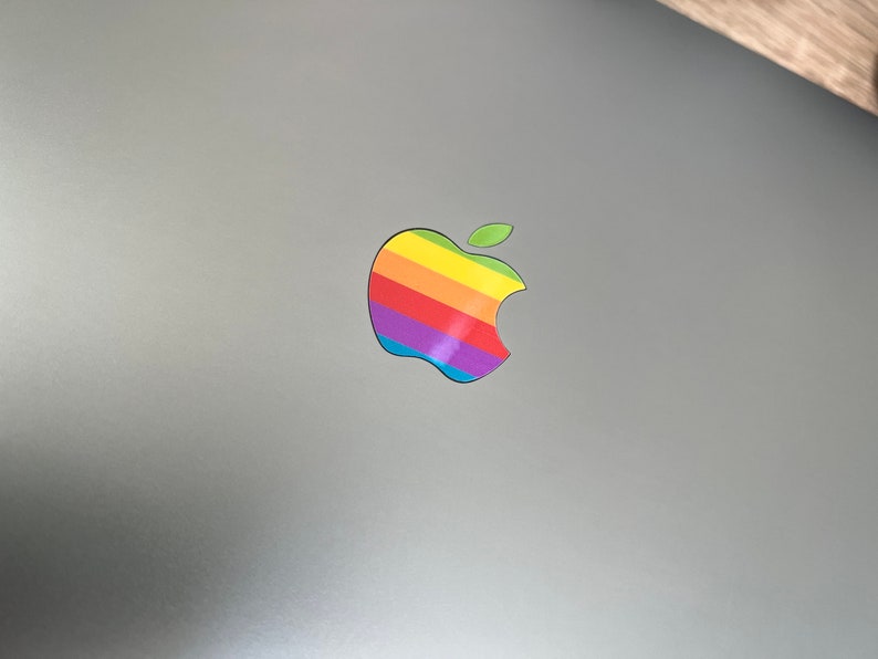 Apple Rainbow 80s' Retro Logo Sticker for MacBook Pro / Air 13 14 15 16 Touch bar M1 M2 M3 Pro Max image 4