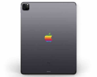 80s' Retro Apple Rainbow Logo Sticker Decals iPad Pro 13" 12.9" 11" 9.7" 10.5" iPad 10.2" iPad Air 10.9" iPad Mini 2 3 4 5 Magic Keyboard